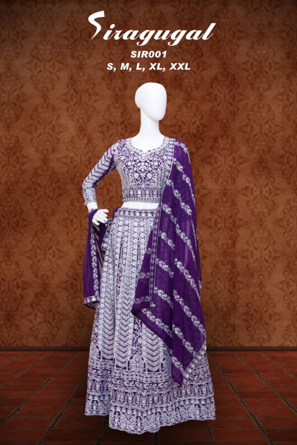 Siragugal Designer Ethnic Wear – SIR001 (Purple Lehenga Set)